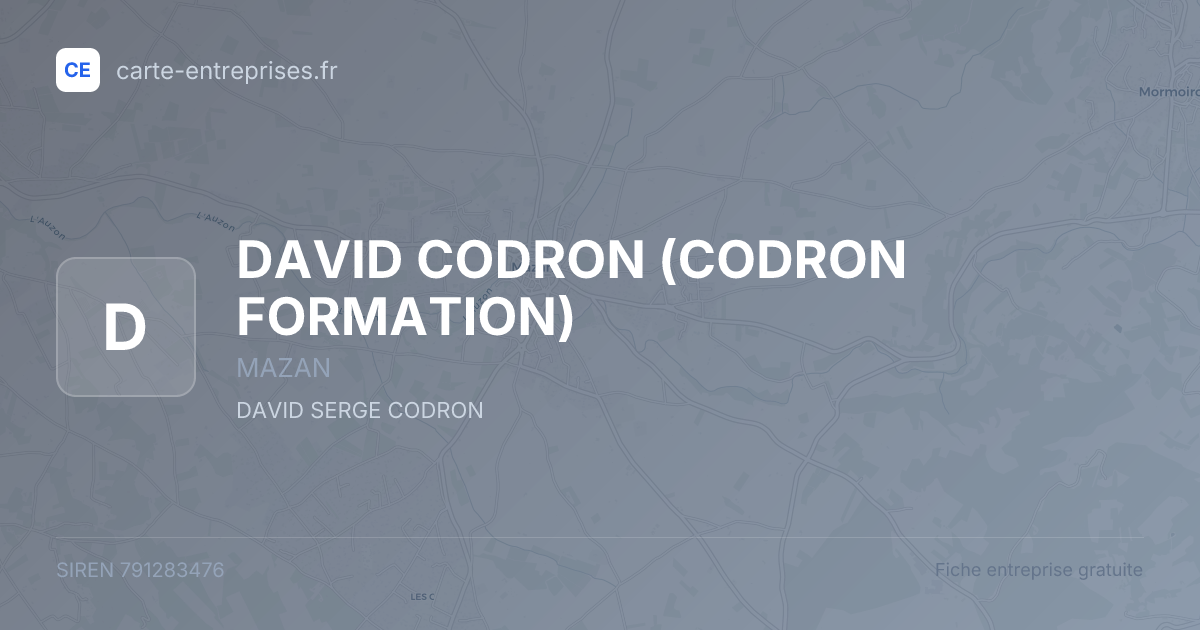 DAVID CODRON (CODRON FORMATION) — 791283476 — fiche entreprise