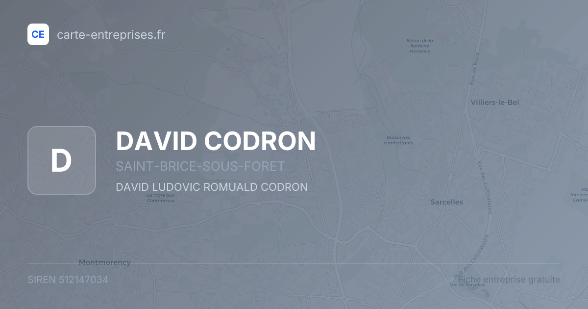DAVID CODRON — 512147034 — fiche entreprise