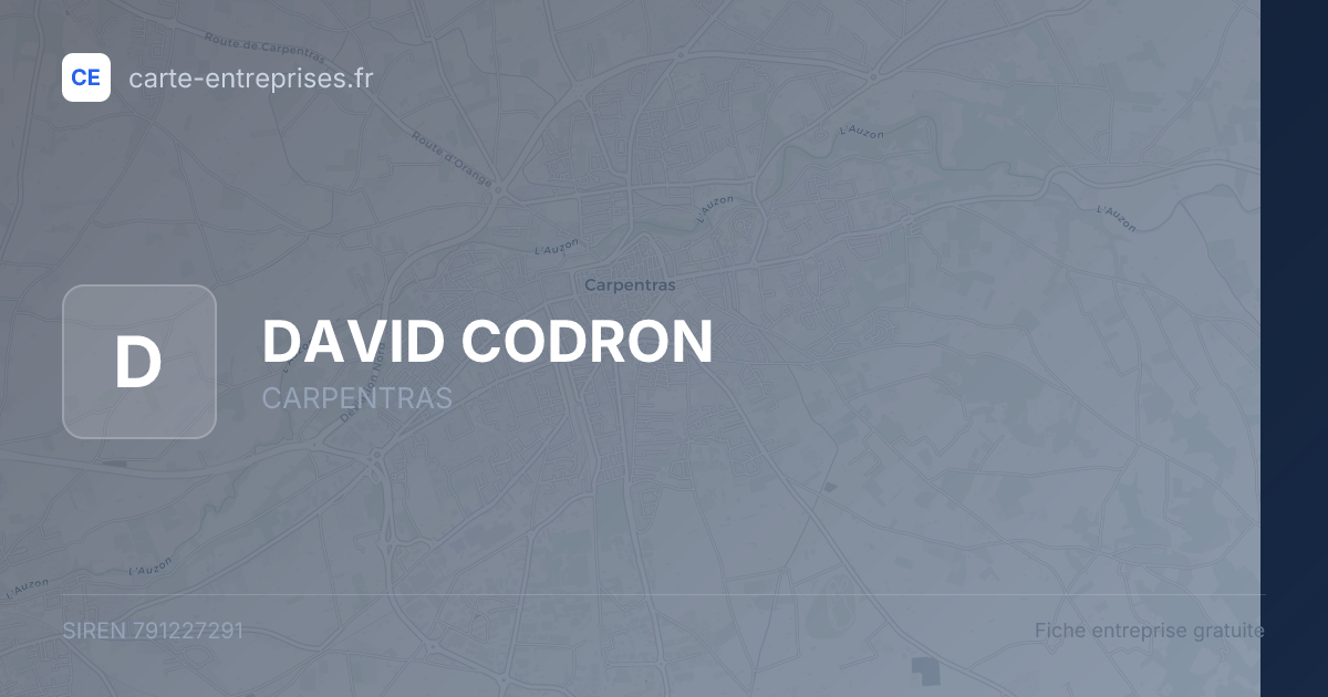 DAVID CODRON — 791227291 — fiche entreprise