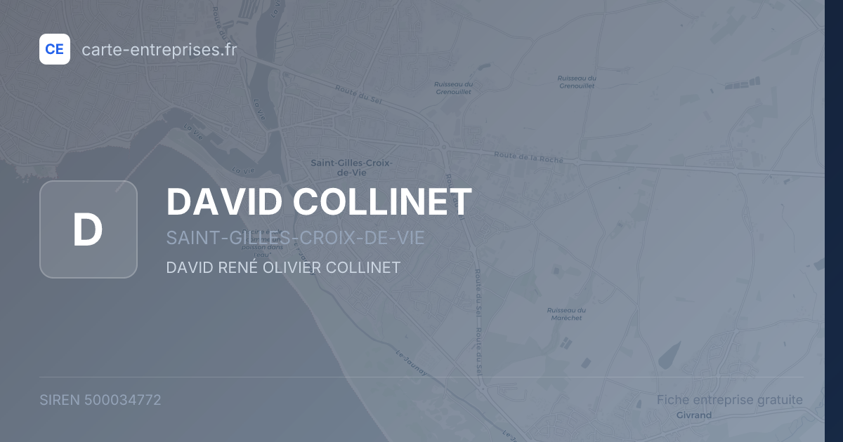 DAVID COLLINET — 500034772 — fiche entreprise