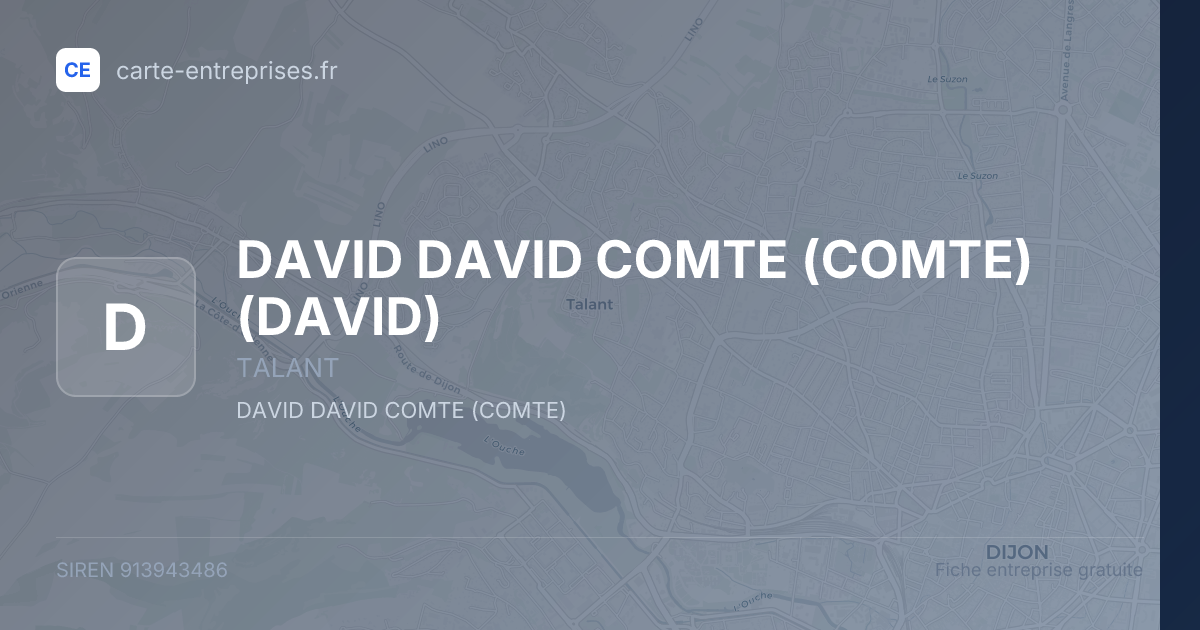 DAVID DAVID COMTE (COMTE) (DAVID) — 913943486 — fiche entreprise