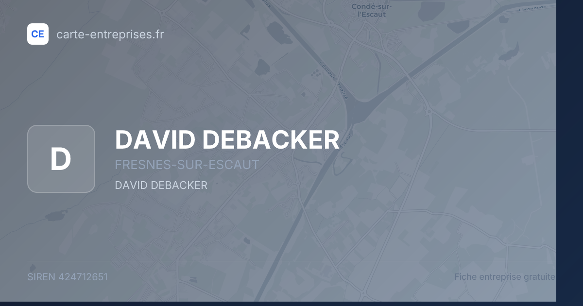 DAVID DEBACKER — 424712651 — fiche entreprise