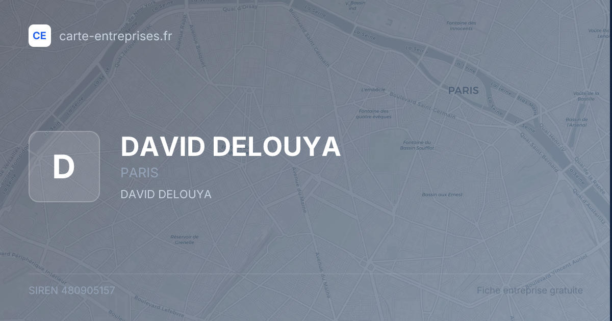 DAVID DELOUYA — 480905157 — fiche entreprise