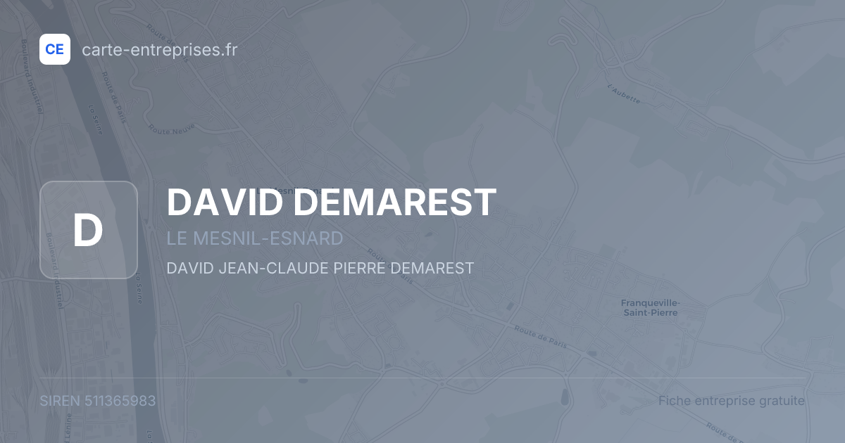 DAVID DEMAREST — 511365983 — fiche entreprise