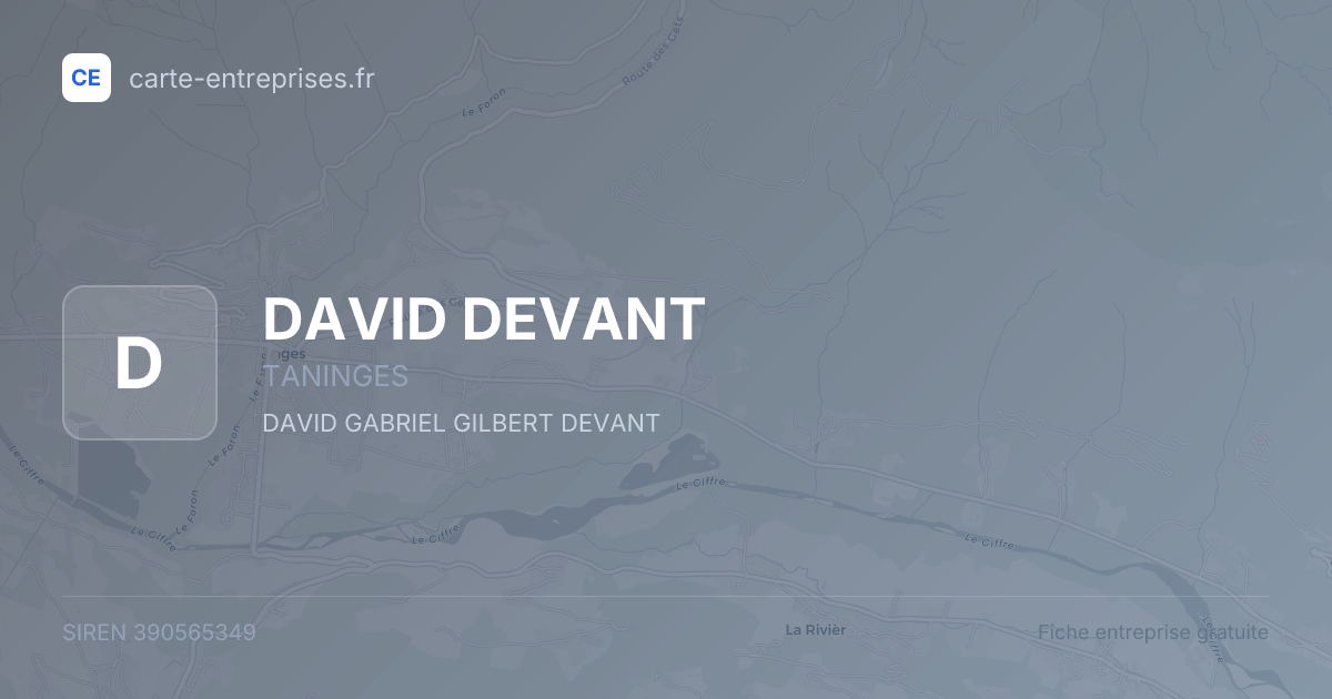 DAVID DEVANT — 390565349 — fiche entreprise