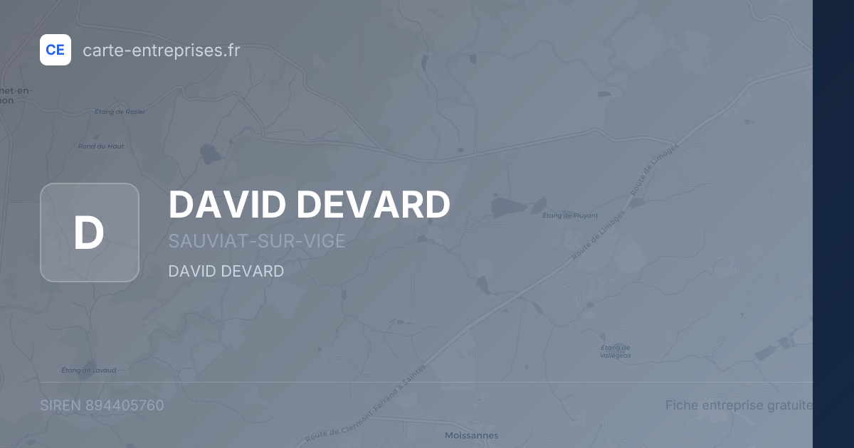 DAVID DEVARD — 894405760 — fiche entreprise