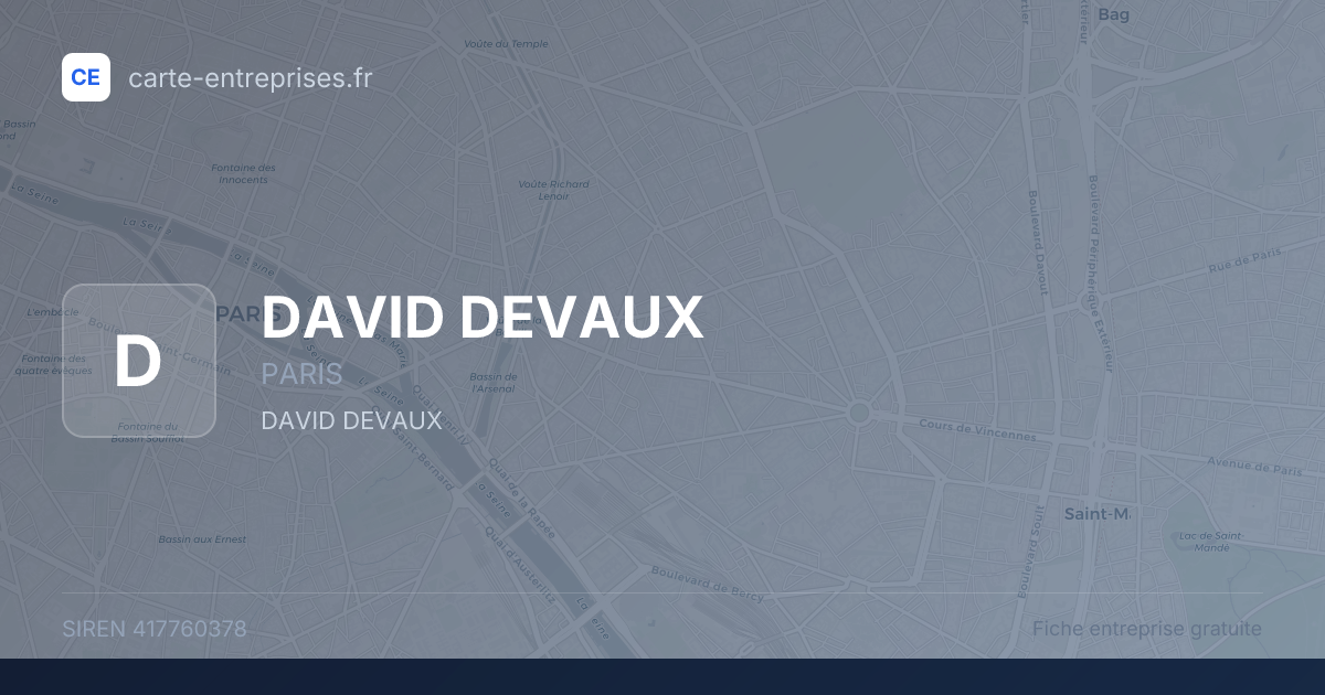 DAVID DEVAUX — 417760378 — fiche entreprise