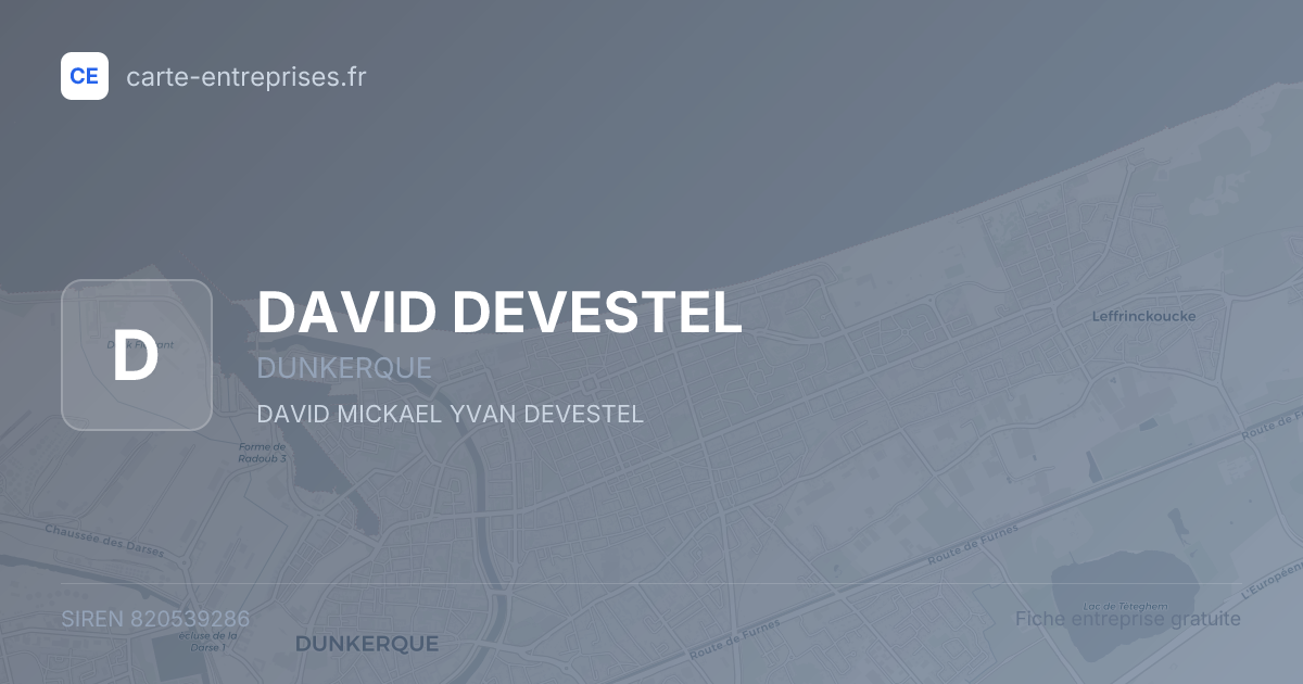 DAVID DEVESTEL — 820539286 — fiche entreprise