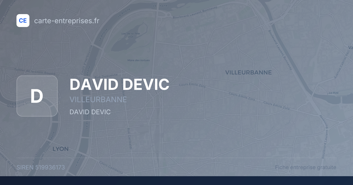 DAVID DEVIC — 519936173 — fiche entreprise