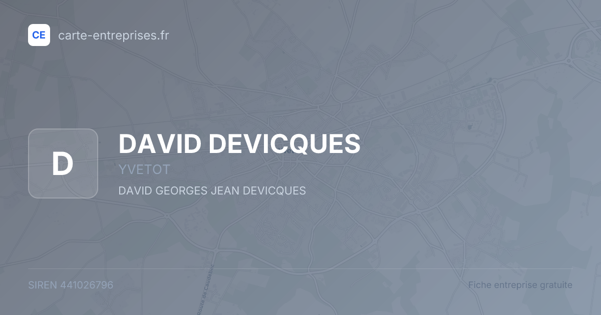 DAVID DEVICQUES — 441026796 — fiche entreprise