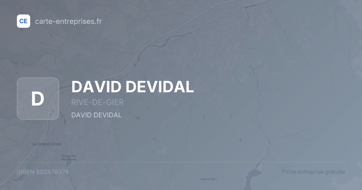DAVID DEVIDAL — 882878374 — fiche entreprise
