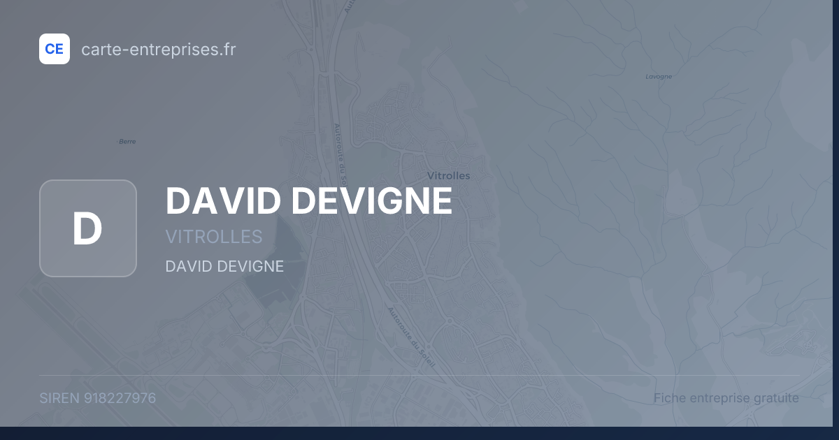 DAVID DEVIGNE — 918227976 — fiche entreprise