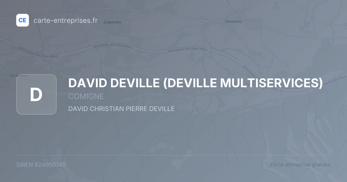 DAVID DEVILLE (DEVILLE MULTISERVICES) — 824950745 — fiche entreprise