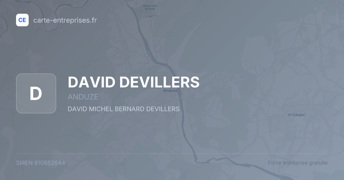 DAVID DEVILLERS — 810652644 — fiche entreprise