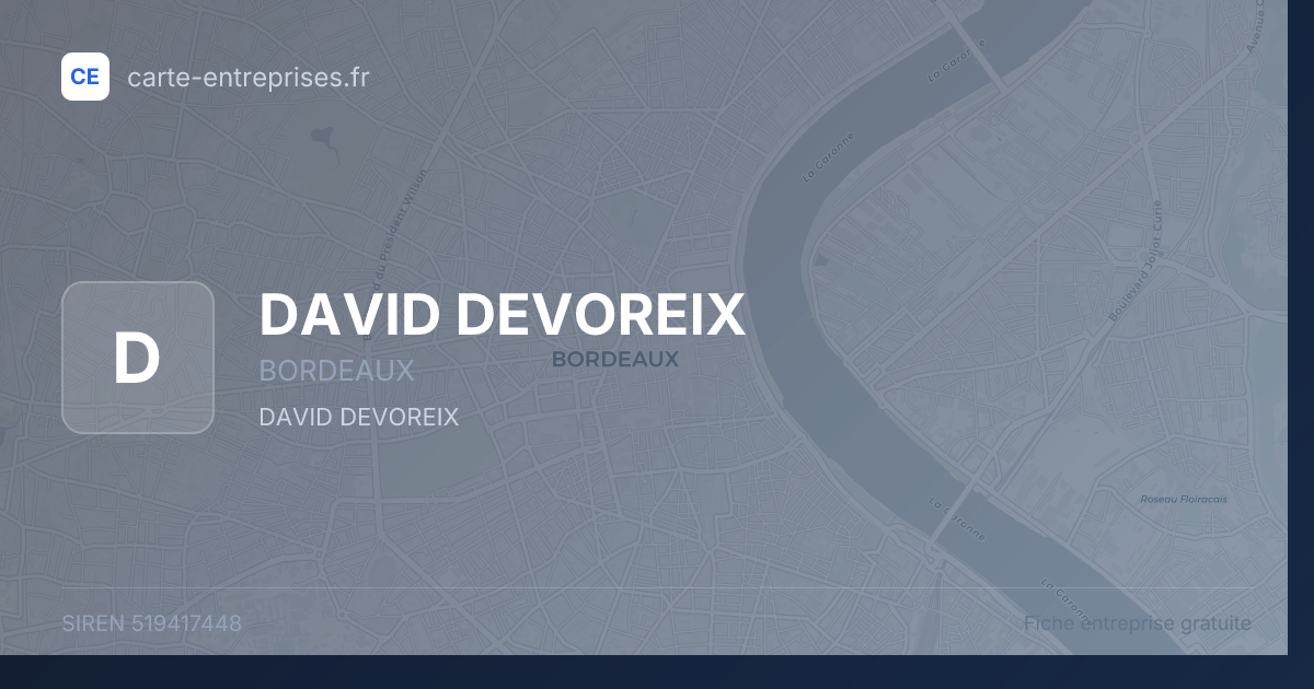 DAVID DEVOREIX — 519417448 — fiche entreprise