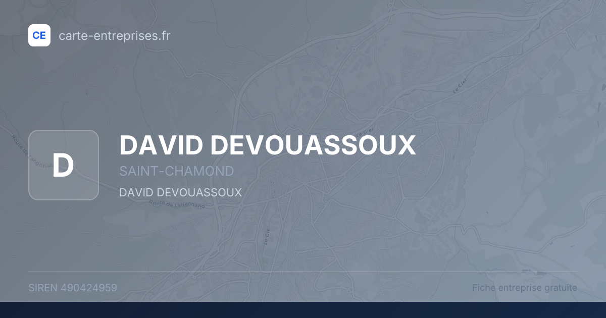 DAVID DEVOUASSOUX — 490424959 — fiche entreprise