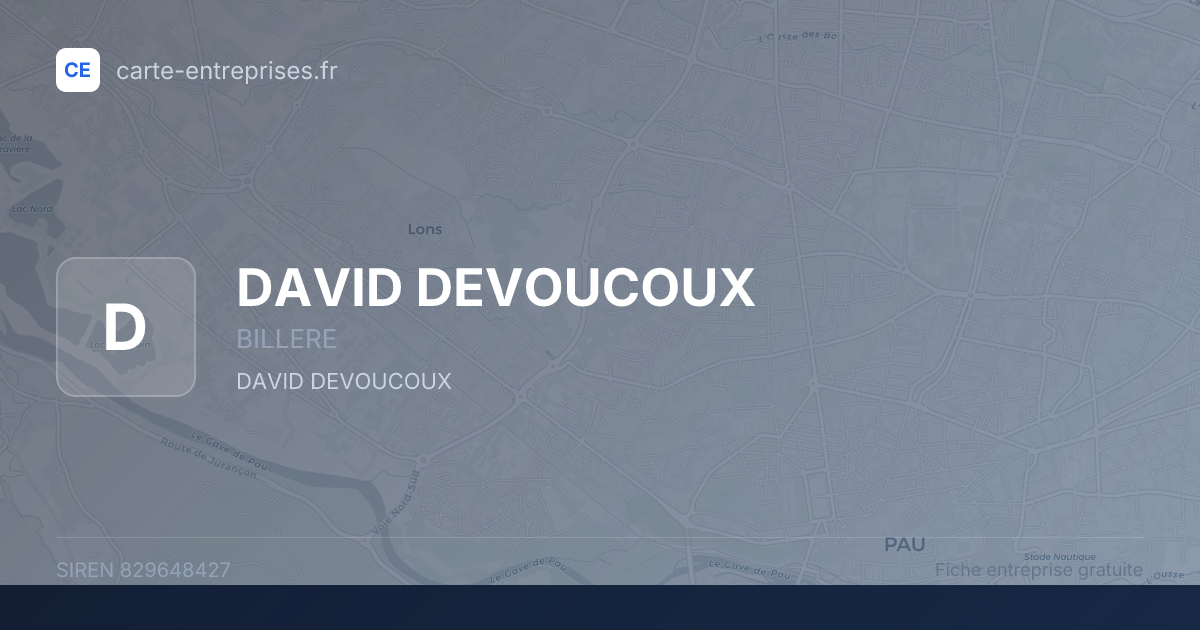 DAVID DEVOUCOUX — 829648427 — fiche entreprise