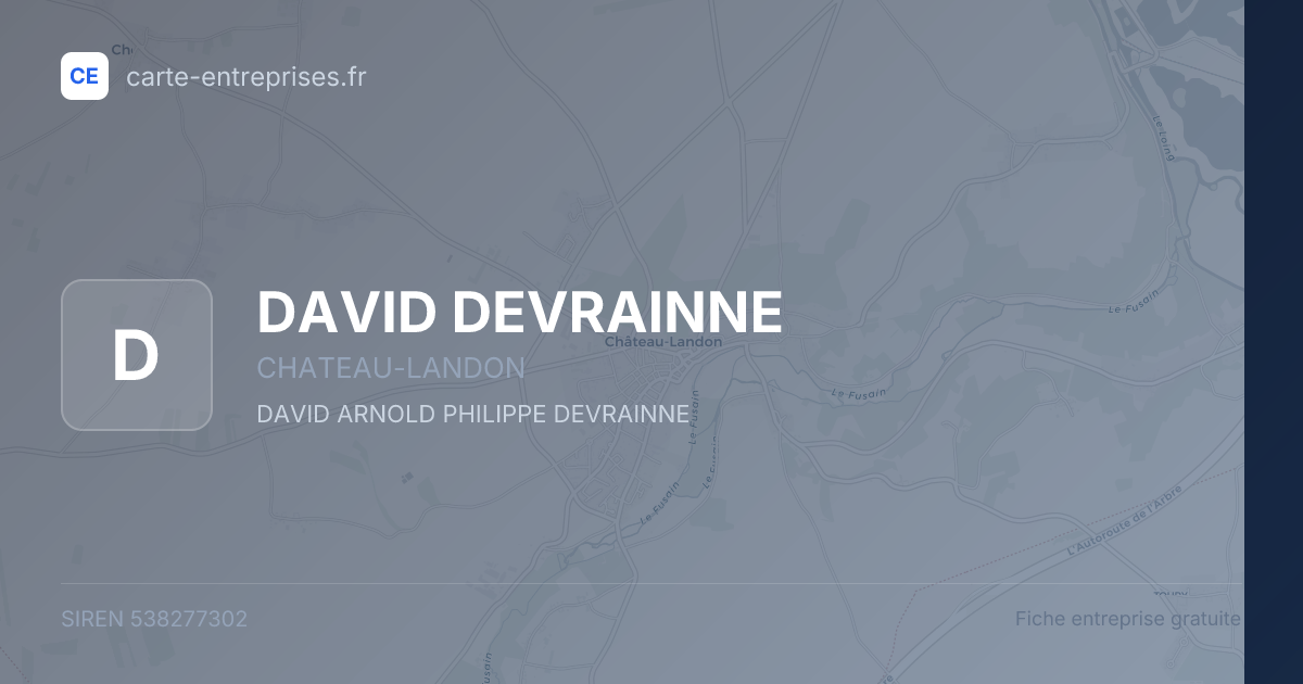 DAVID DEVRAINNE — 538277302 — fiche entreprise