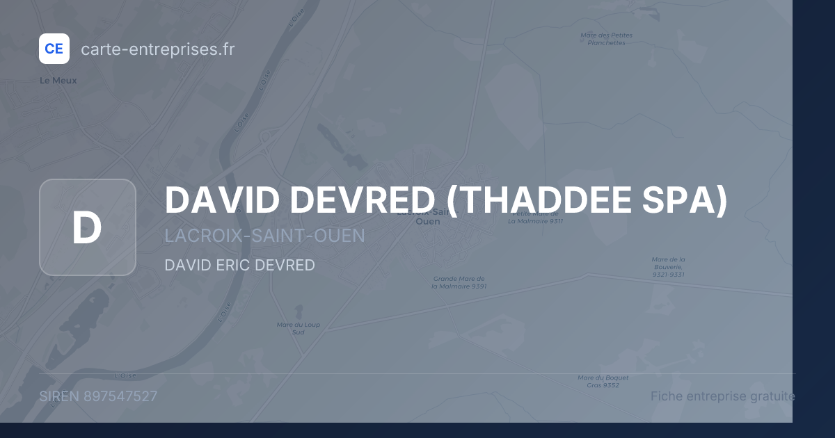 DAVID DEVRED (THADDEE SPA) — 897547527 — fiche entreprise