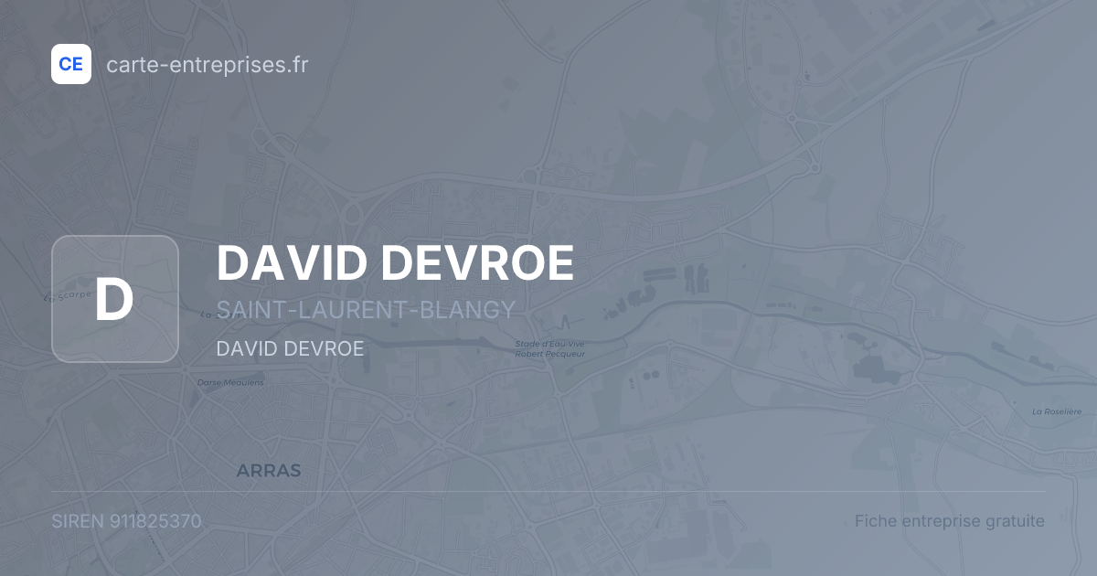 DAVID DEVROE — 911825370 — fiche entreprise