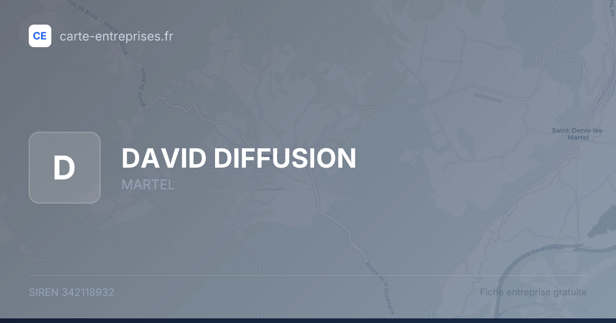 DAVID DIFFUSION — 342118932 — fiche entreprise
