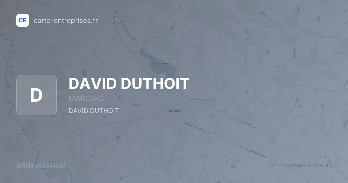 DAVID DUTHOIT — 445341837 — fiche entreprise