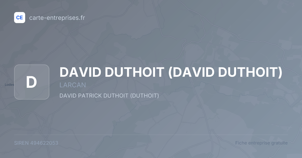 DAVID DUTHOIT — 494622053 — fiche entreprise