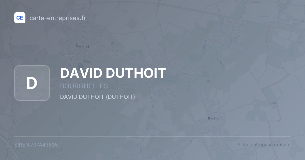 DAVID DUTHOIT — 797443835 — fiche entreprise