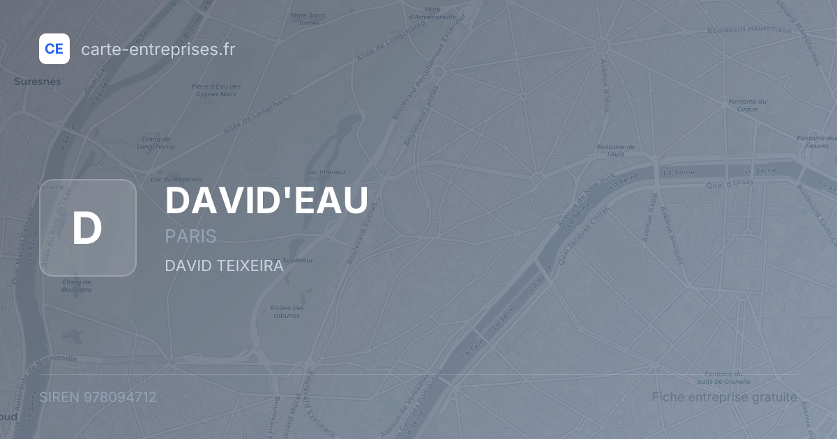 DAVID'EAU — 978094712 — fiche entreprise
