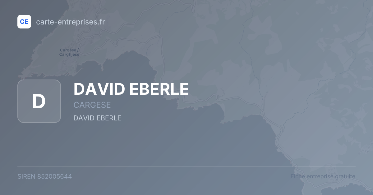 DAVID EBERLE — 852005644 — fiche entreprise