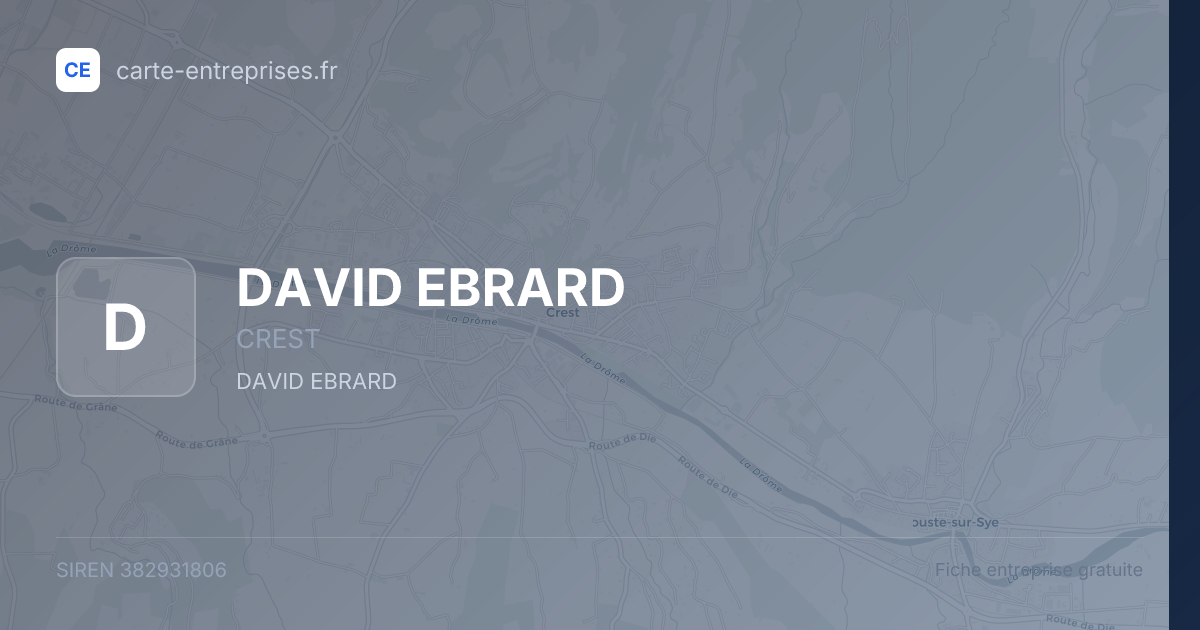 DAVID EBRARD — 382931806 — fiche entreprise