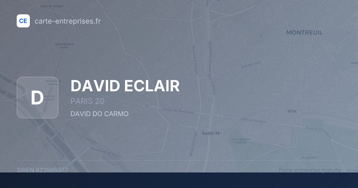 DAVID ECLAIR — 823985577 — fiche entreprise