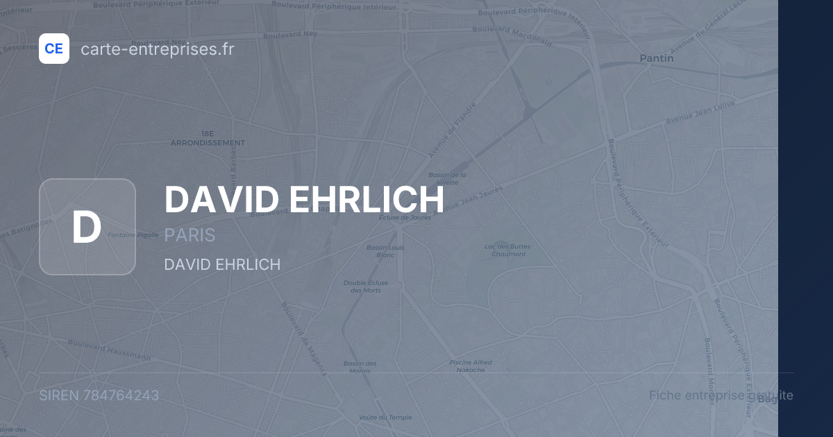DAVID EHRLICH — 784764243 — fiche entreprise