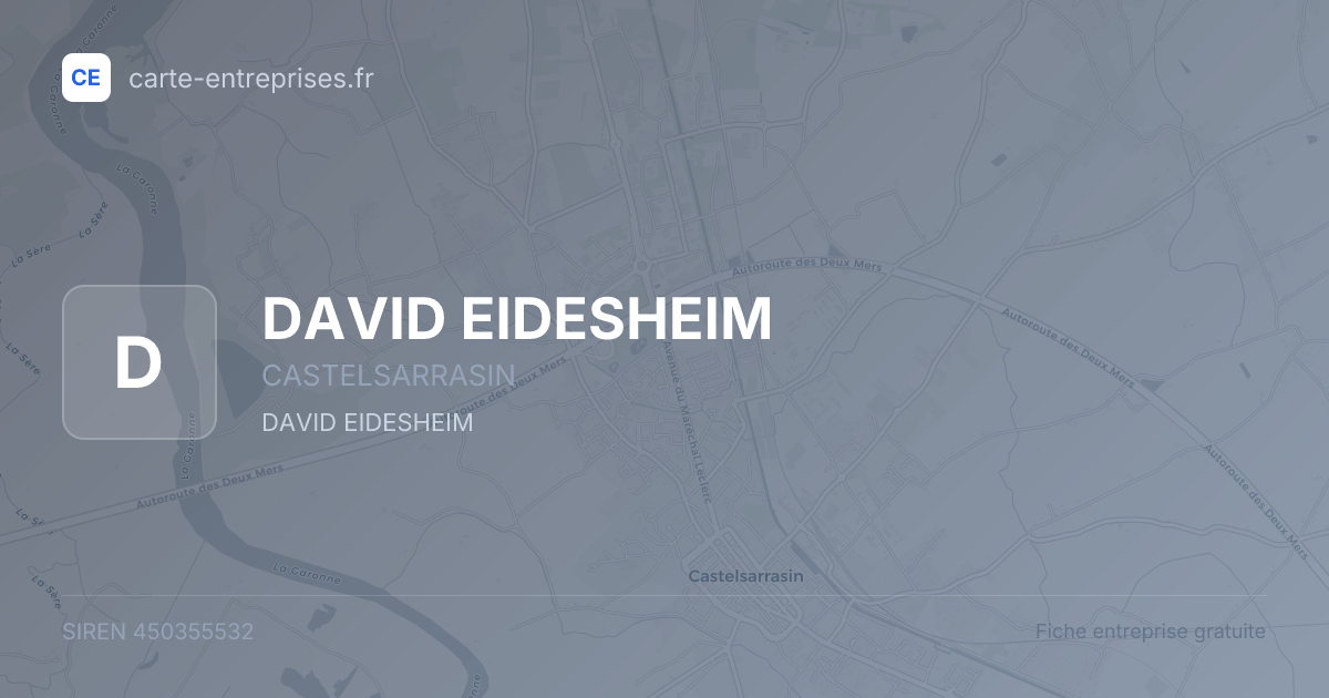 DAVID EIDESHEIM — 450355532 — fiche entreprise