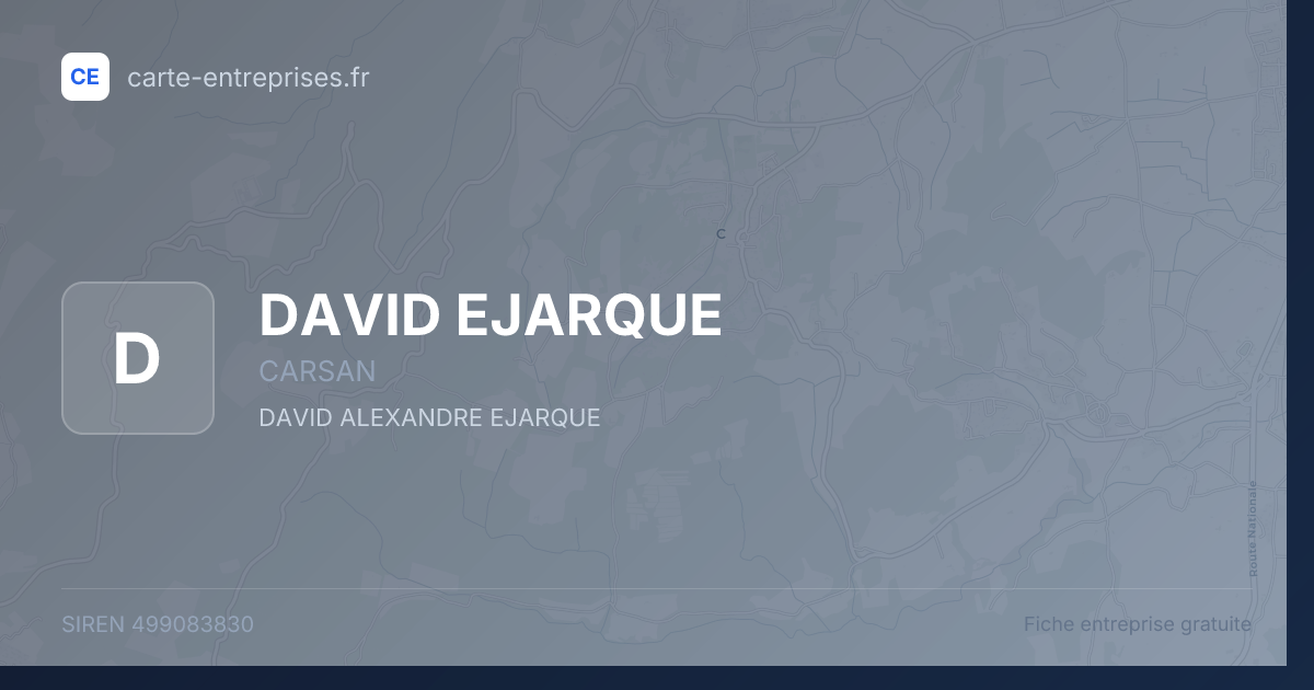 DAVID EJARQUE — 499083830 — fiche entreprise