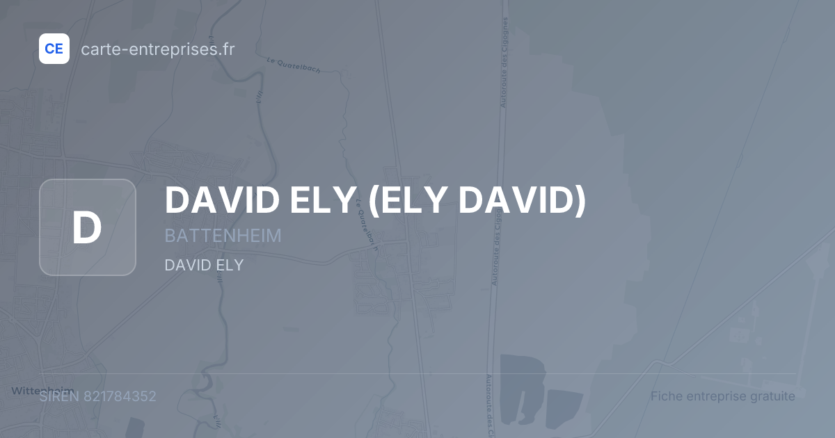 DAVID ELY (ELY DAVID) — 821784352 — fiche entreprise