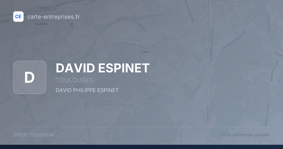 DAVID ESPINET — 752680694 — fiche entreprise