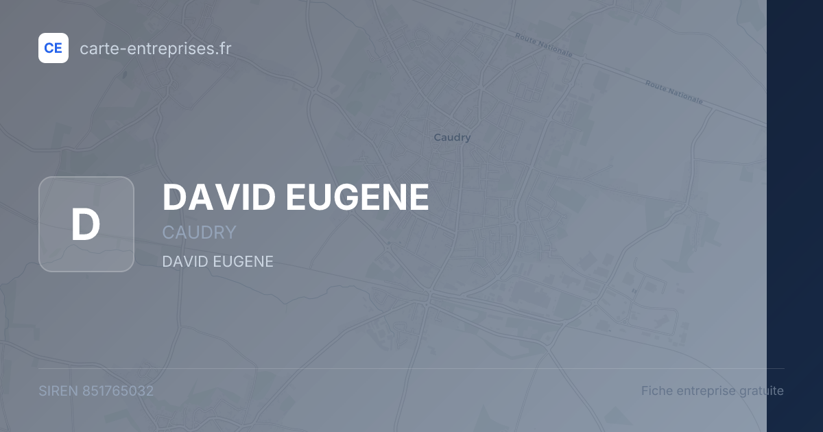 DAVID EUGENE — 851765032 — fiche entreprise
