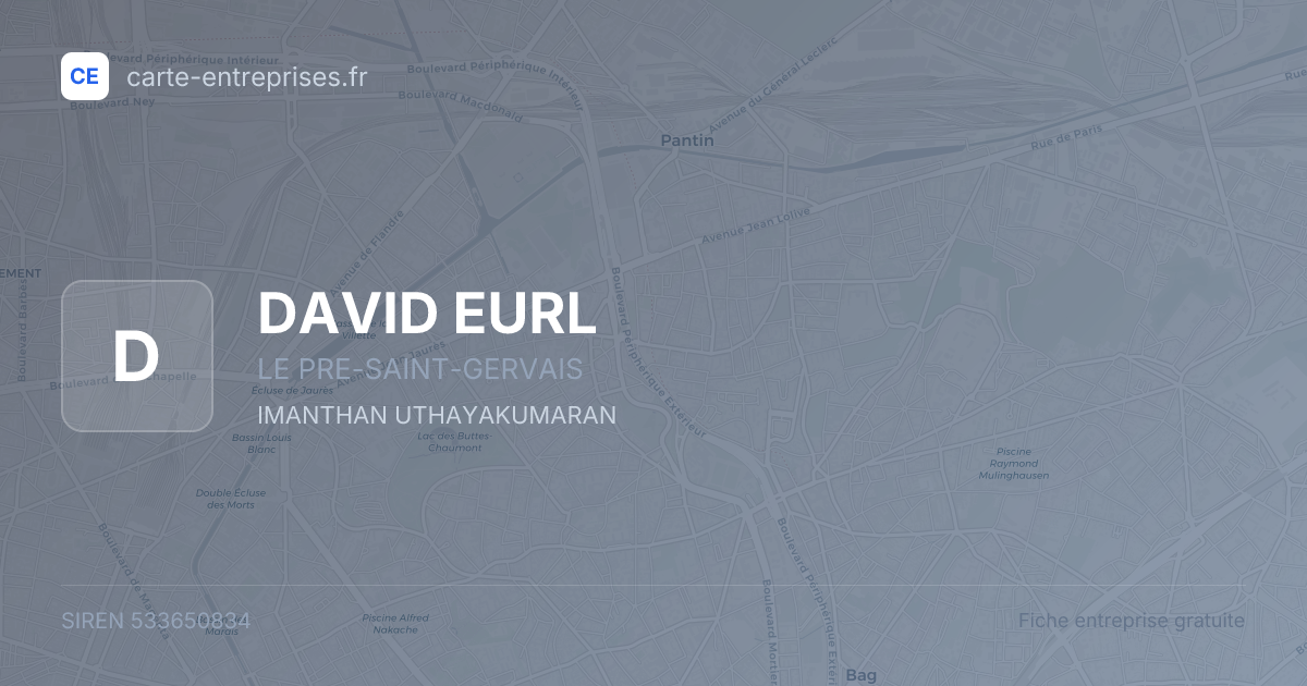 DAVID EURL — 533650834 — fiche entreprise