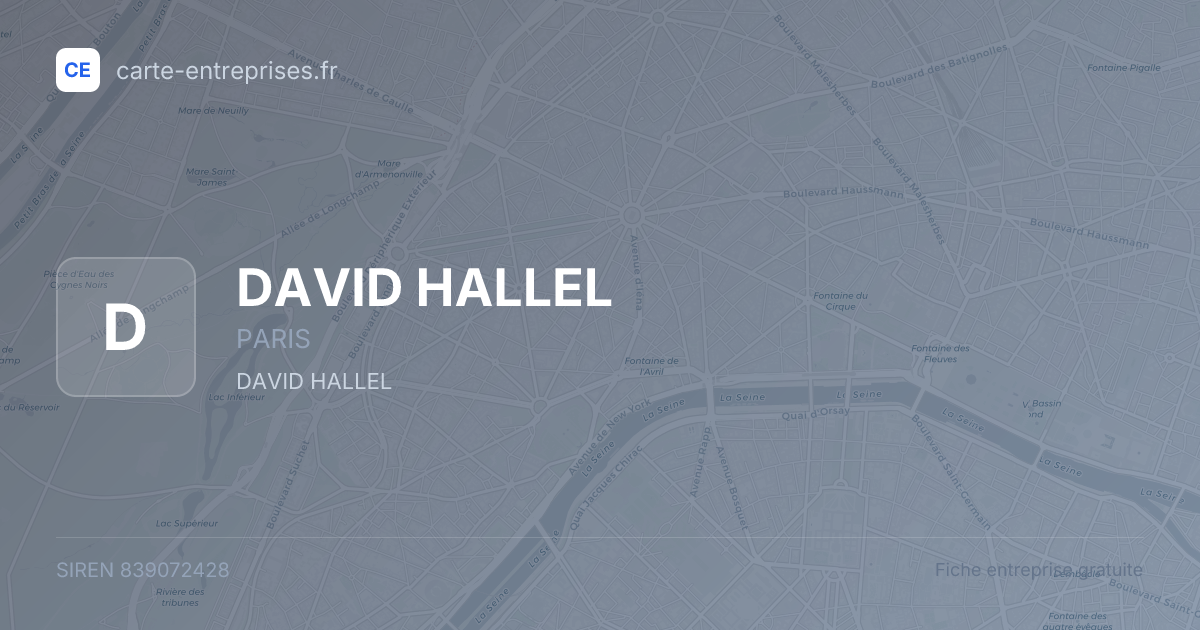 DAVID HALLEL — 839072428 — fiche entreprise