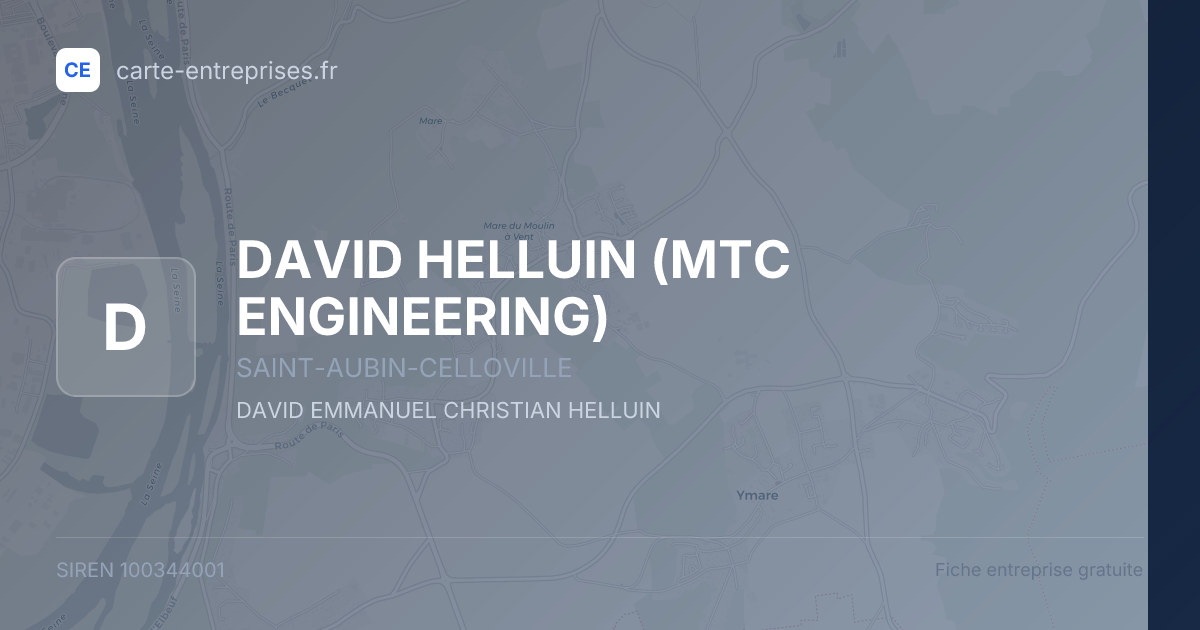 DAVID HELLUIN (MTC ENGINEERING) — 100344001 — fiche entreprise