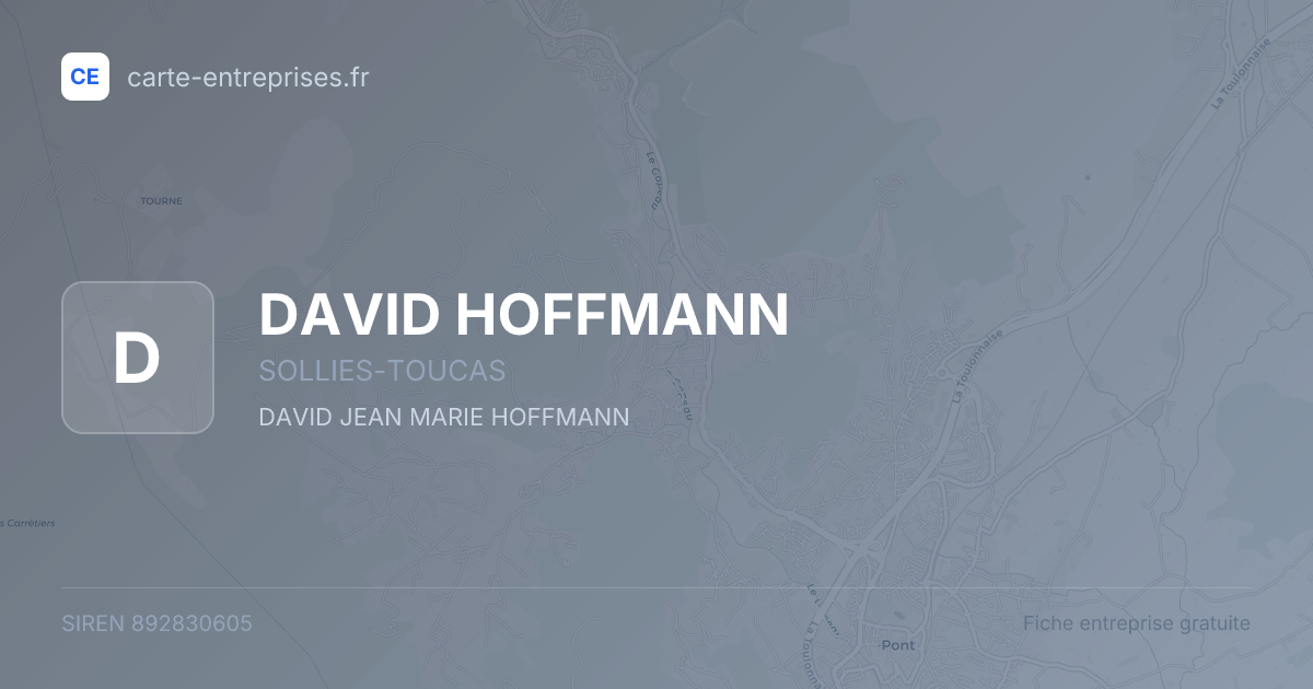 DAVID HOFFMANN — 892830605 — fiche entreprise
