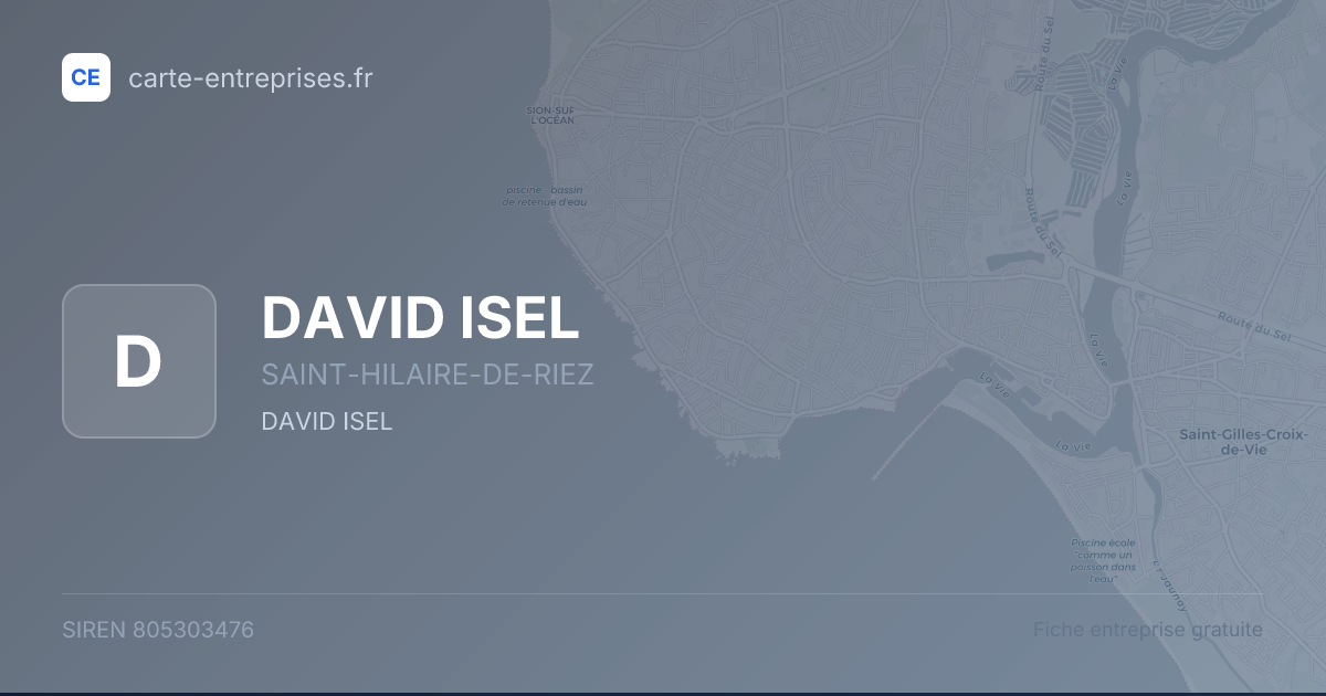 DAVID ISEL — 805303476 — fiche entreprise