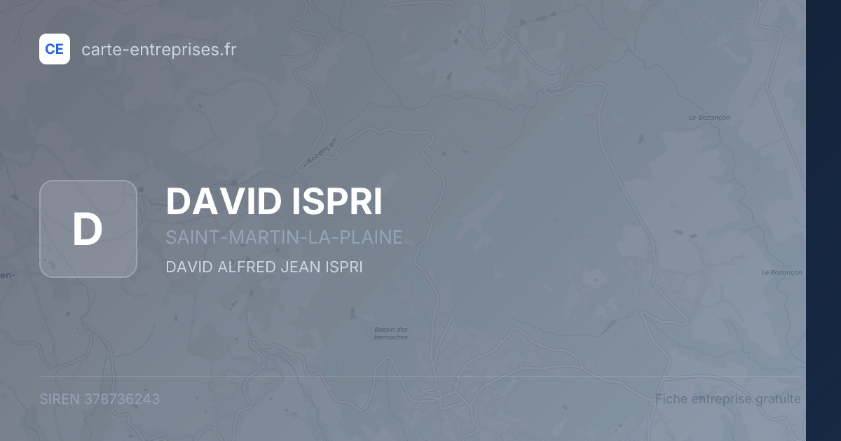 DAVID ISPRI — 378736243 — fiche entreprise