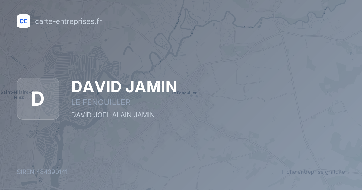 DAVID JAMIN — 484390141 — fiche entreprise