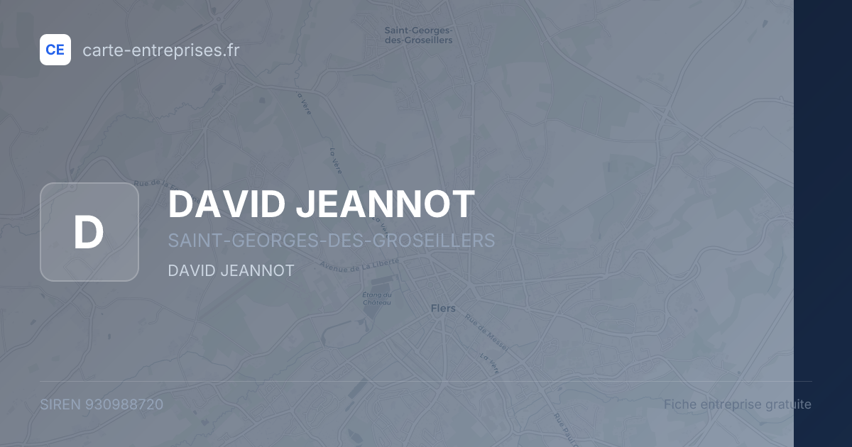 DAVID JEANNOT — 930988720 — fiche entreprise