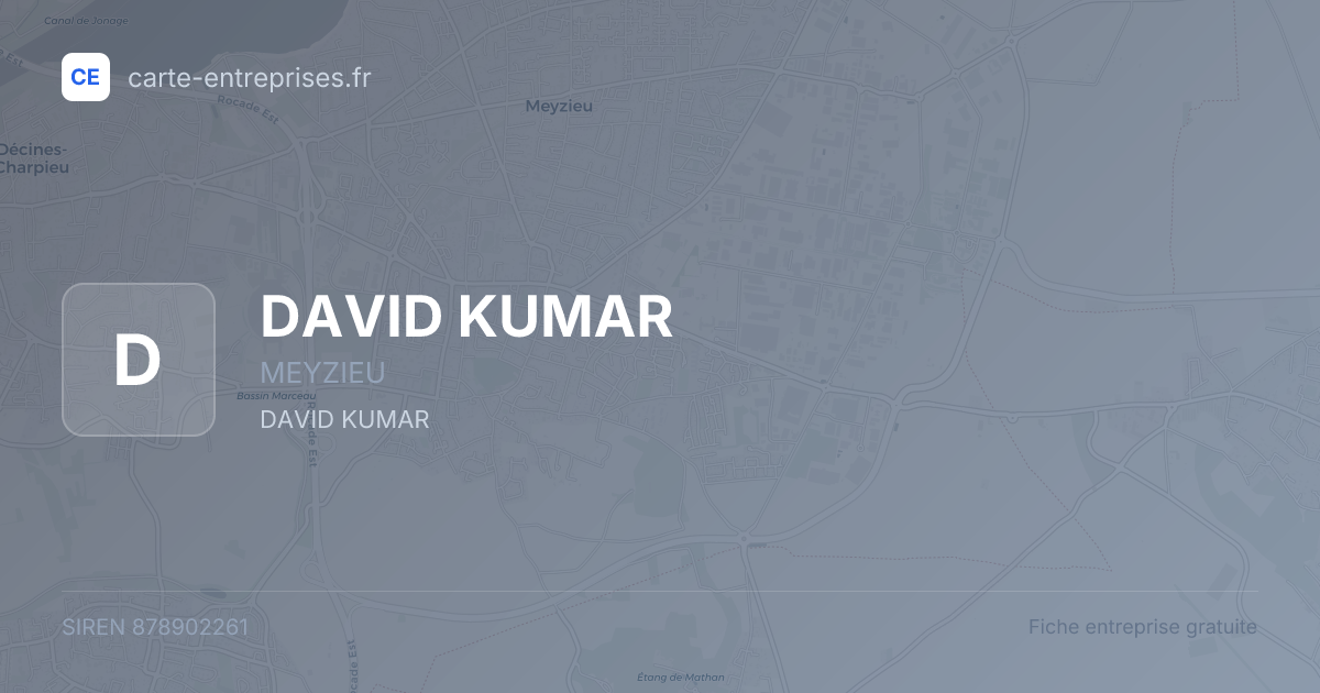 DAVID KUMAR — 878902261 — fiche entreprise