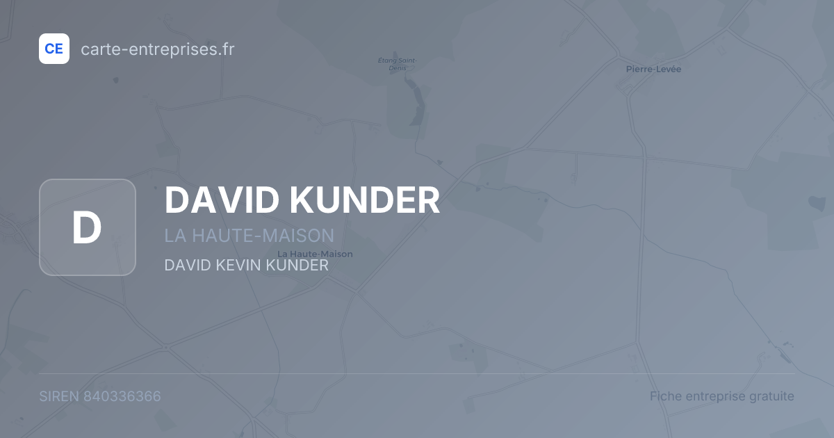 DAVID KUNDER — 840336366 — fiche entreprise