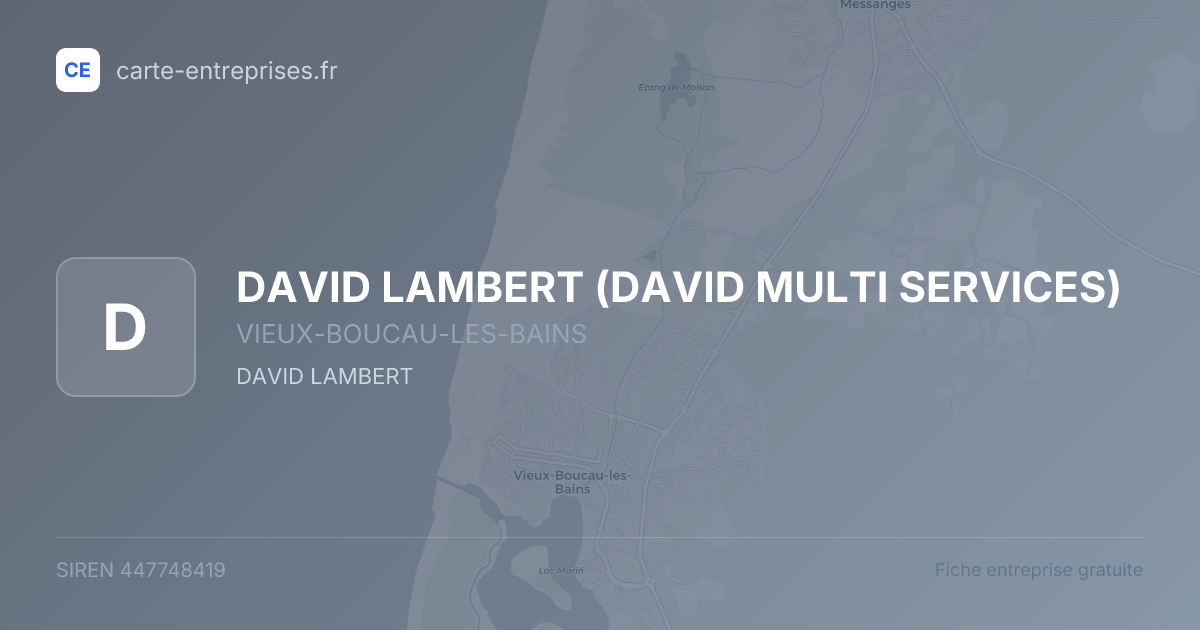 DAVID LAMBERT (DAVID MULTI SERVICES) — 447748419 — fiche entreprise