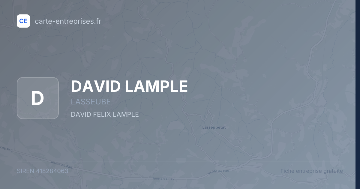 DAVID LAMPLE — 418284063 — fiche entreprise